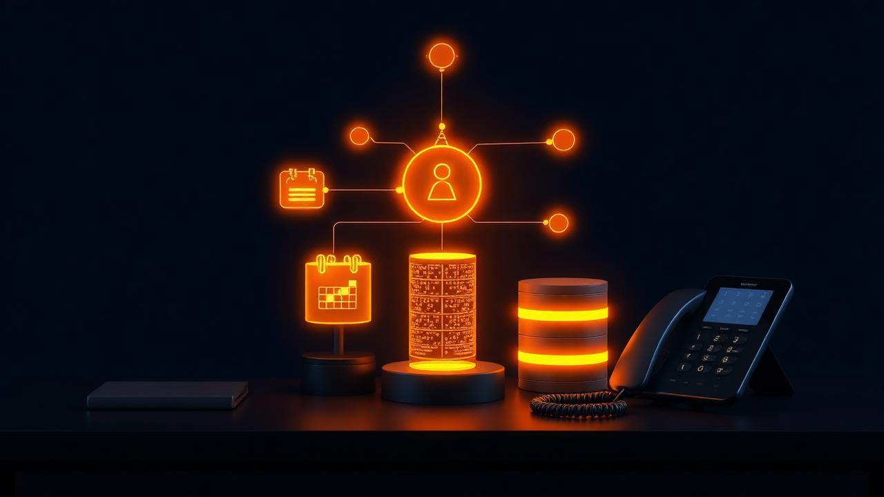 Illustration : intégration d'un agent IA réceptionniste avec l'agenda et les outils de l'entreprise